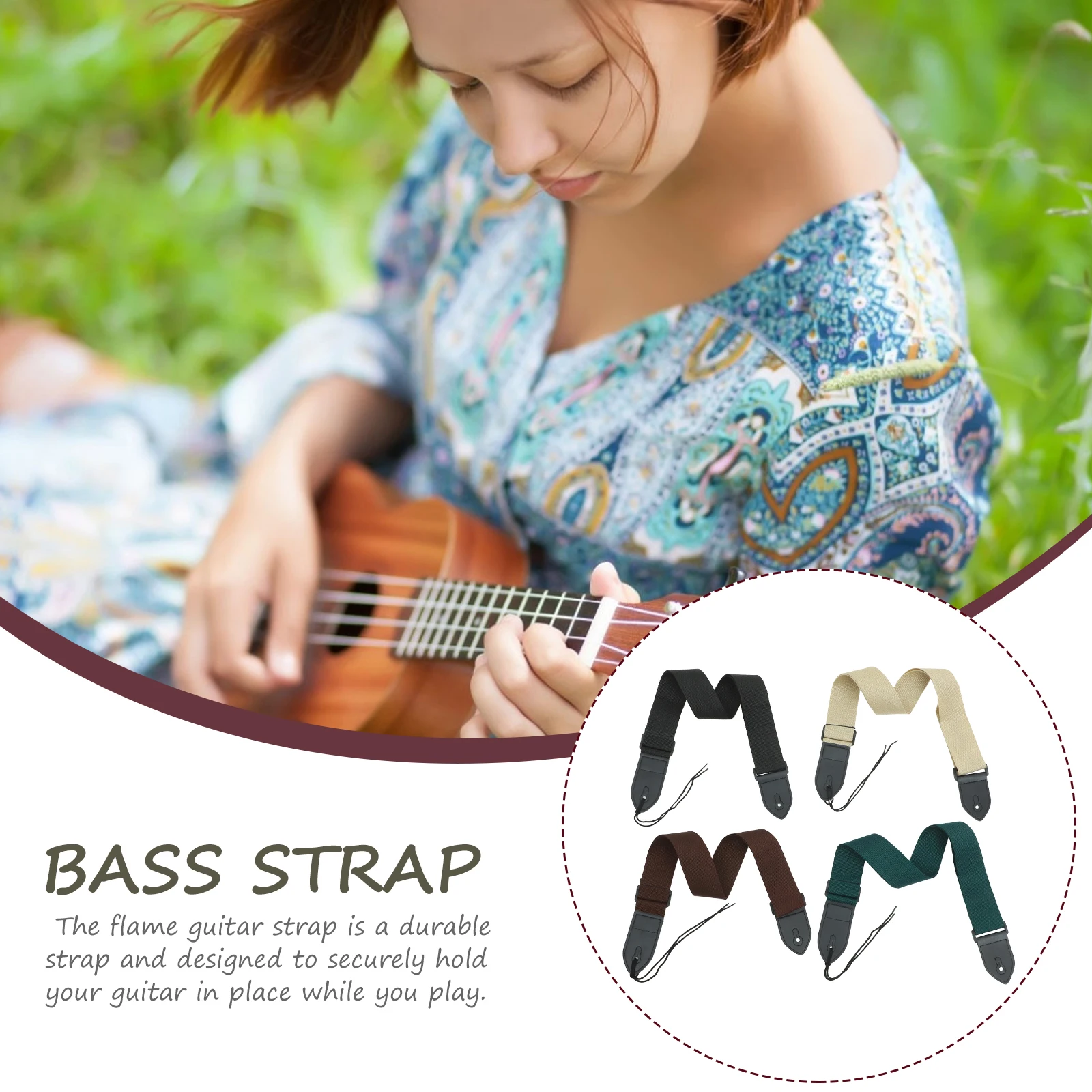 

4 Pcs Guitar Strap Adjustable Sling Straps for Electric Guitars Carrier Wooden Acoustic Bass Polyester Musical Instrument