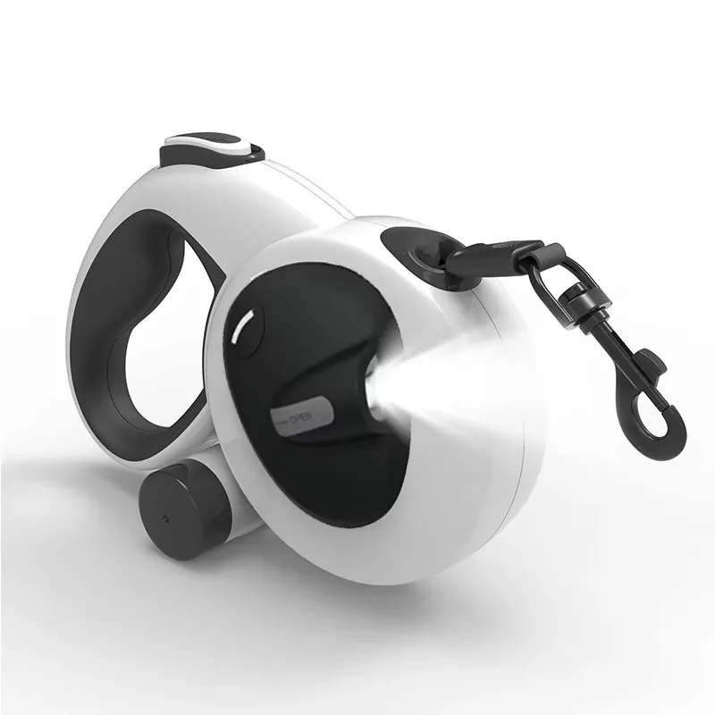 

Luxury USB Rechargeable Retractable Reflective Pet Dog Leash LED Flashlight Poop Bag Dispenser High Quality New Design Nylon 5m