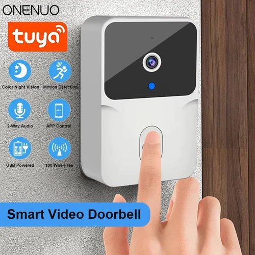 Tuya WiFi Video timbre inalámbrico HD cámara IR alarma seguridad inteligente timbre de puerta de casa WiFi intercomunicador para el hogar