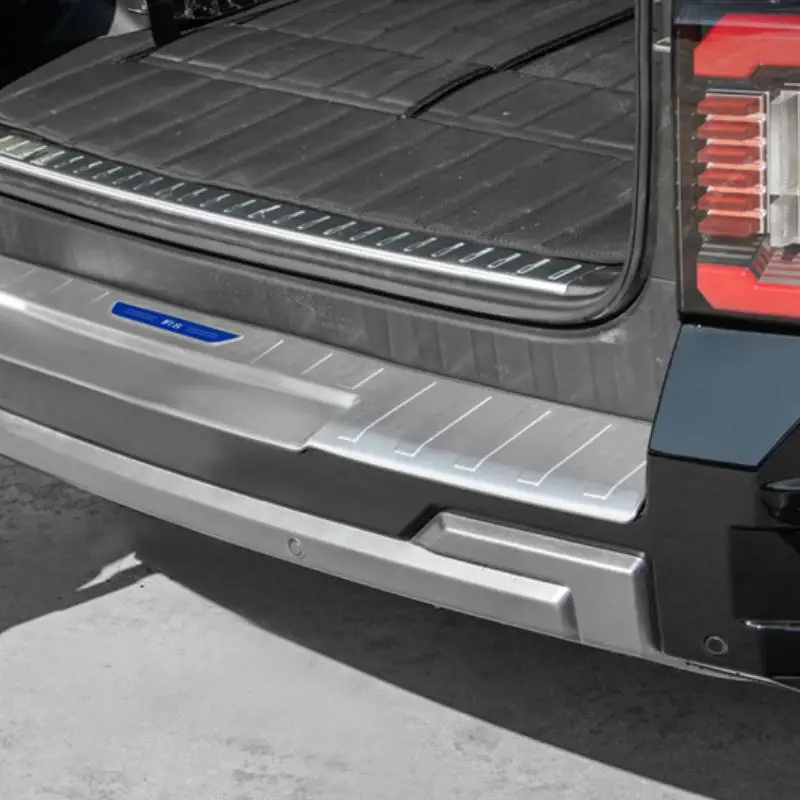 Equation Leopard 8 Stainless Steel Tailgate Guard, Scratch Resistant, Trunk Protection Threshold Strip, Edge Wrapped