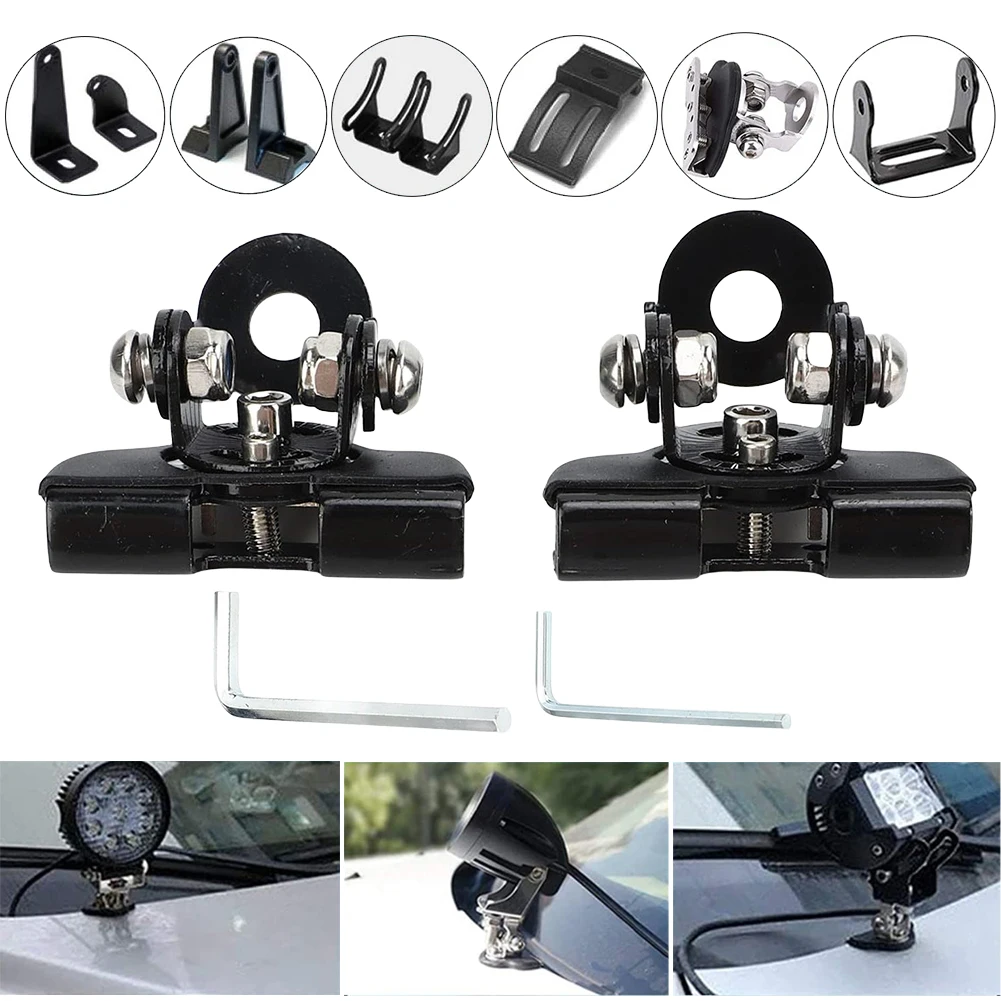 1/2Pcs LED Work Light Mount Bracket Car Headlight Holder LED Flood Lights Clamp Spotlight Stand for Off Road 4x4 Auto Jeep Truck