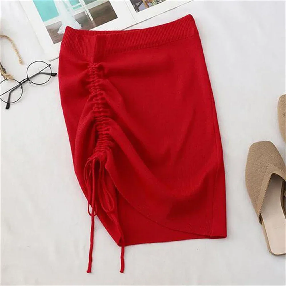 Club Daily Holiday High Waist Skirt String Skirt Brand New Moderate Elasticity Polyester Fabric Regular Length