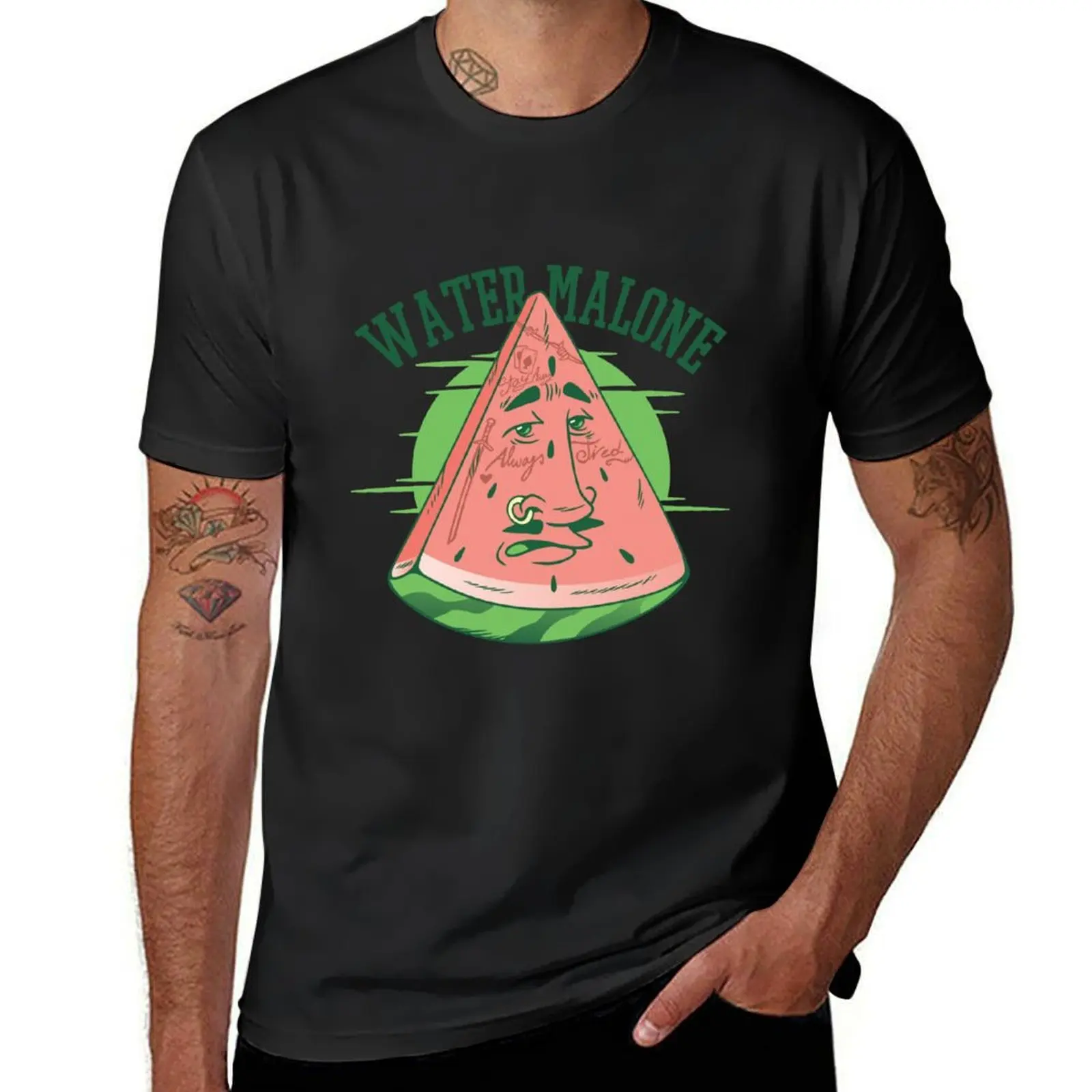 Water Malone - Singer Rapper - Watermelon cool T-Shirt sports fans quick-drying mens big and tall t shirts