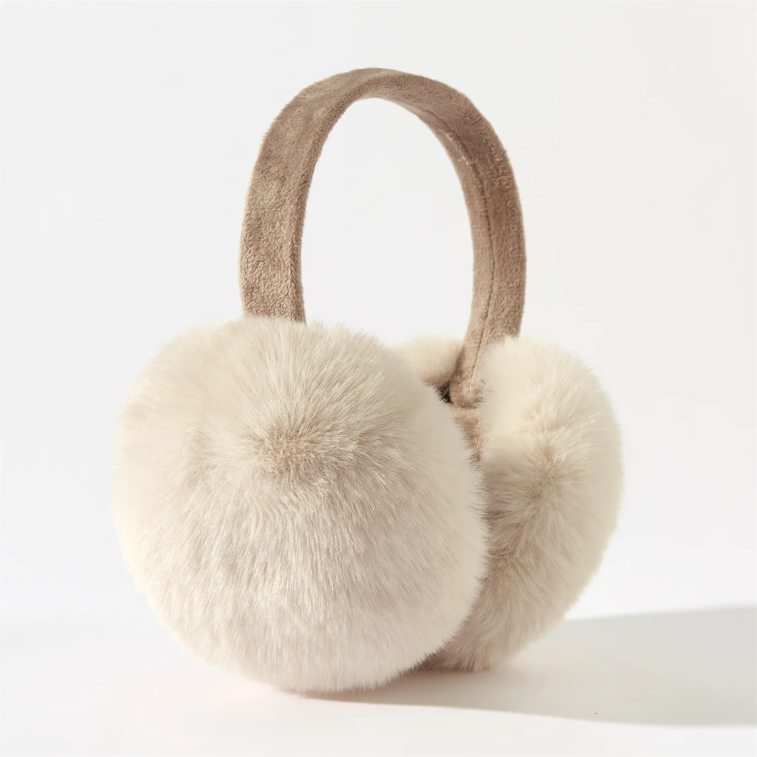 غطاء للأذنين بني فاتح على الموضة 2025 رائجة البيع الراقية لينة أفخم تقليد أرنب الفراء الأذن يفشل موضة سهلة المطابقة الملحقات #4