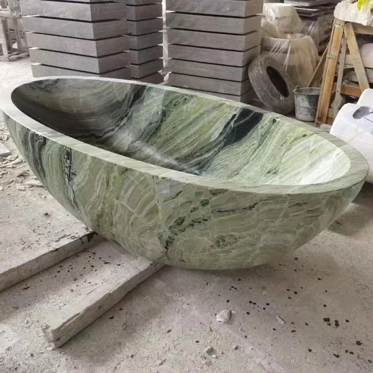 

Усовершенствованная ванна Shangri La Green Marble Whirlpool для дома, отдельно стоящая с функцией массажа и аксессуаром для слива