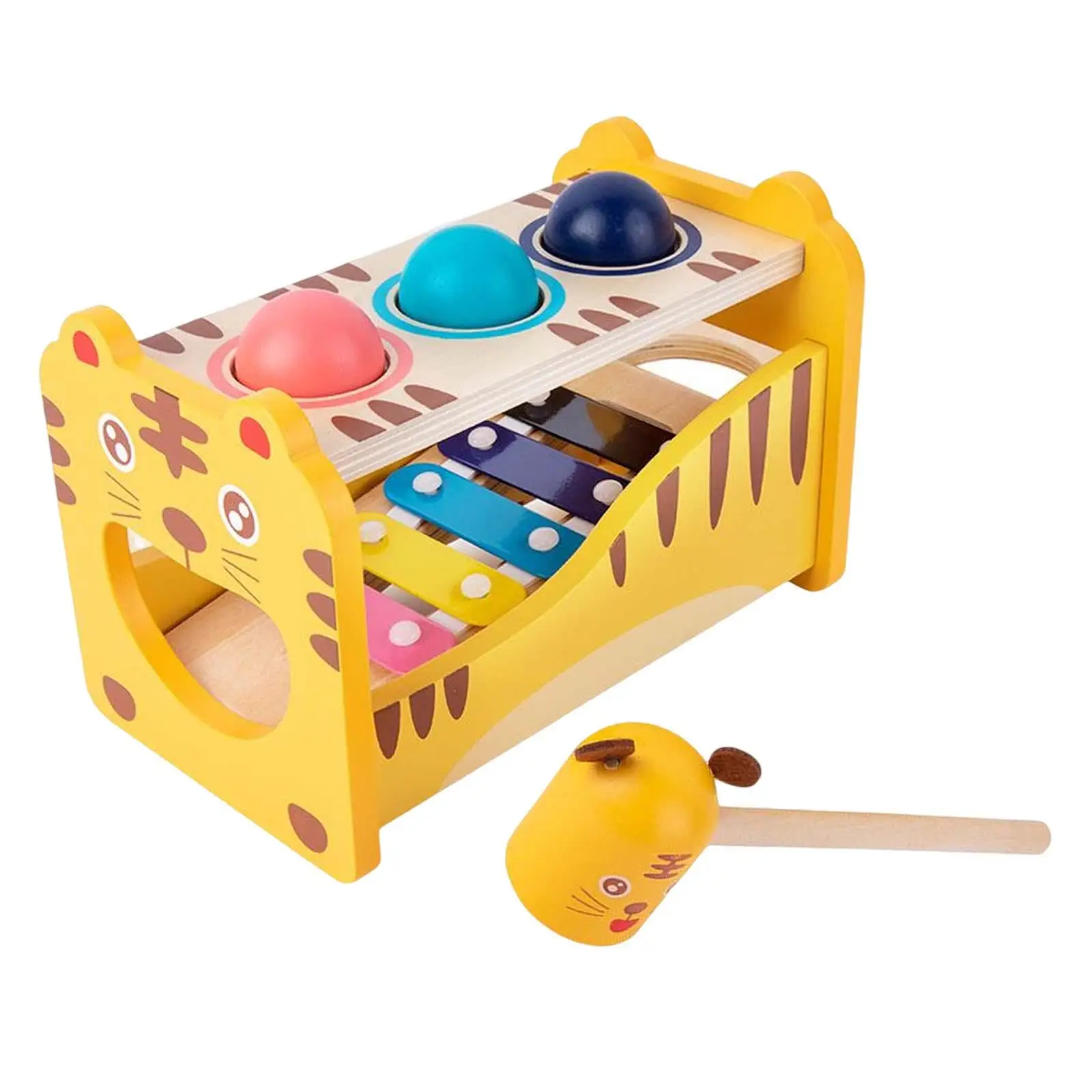 Wooden Musical Pounding toys color Recognition Hammering Toys for Baby Toddlers Boy Girl Kids