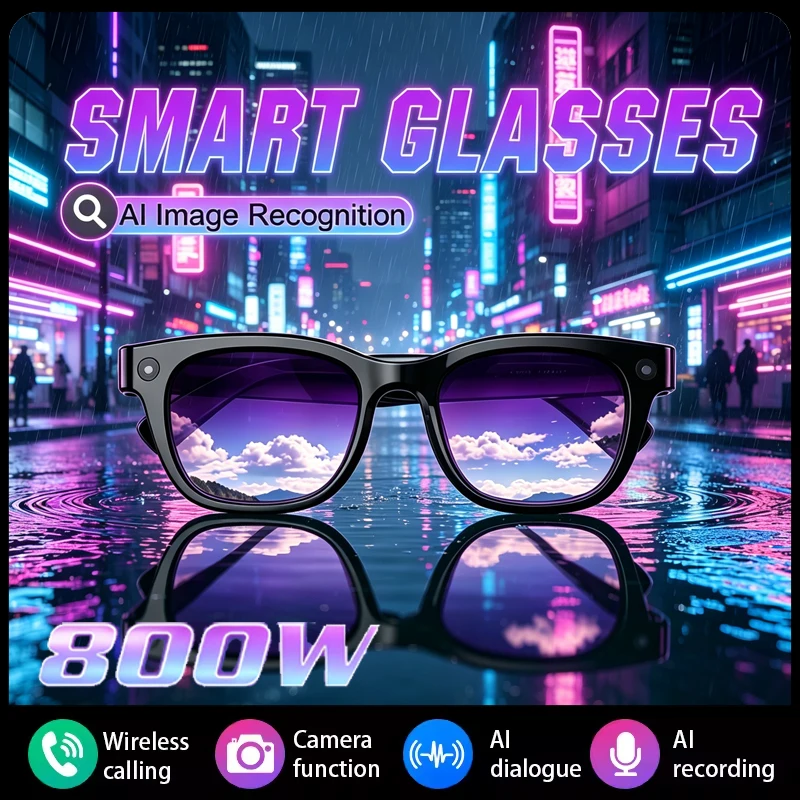 

2026 New Smart Camera Glasses AI Simultaneous Translation 800W HD Camera EIS Anti-shake AI Language Assistant Smart Glasses