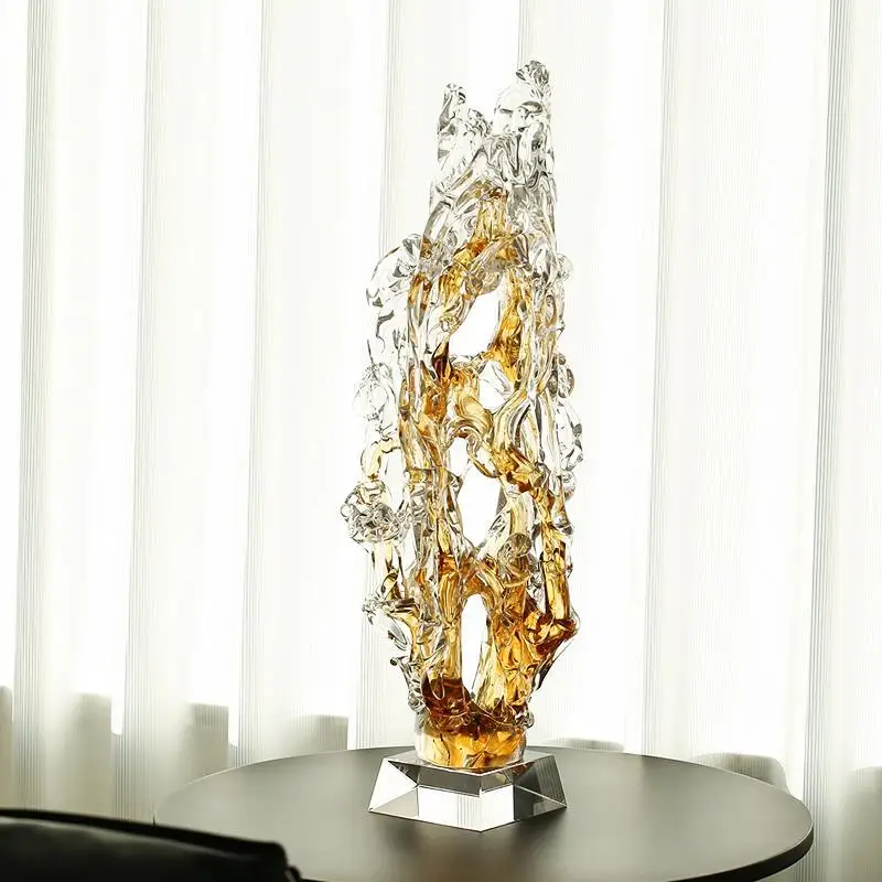 

Glazed fortune tree ornament, Taihu stone modern, simple living room model room, hotel Bogu rack, desktop decoration gift