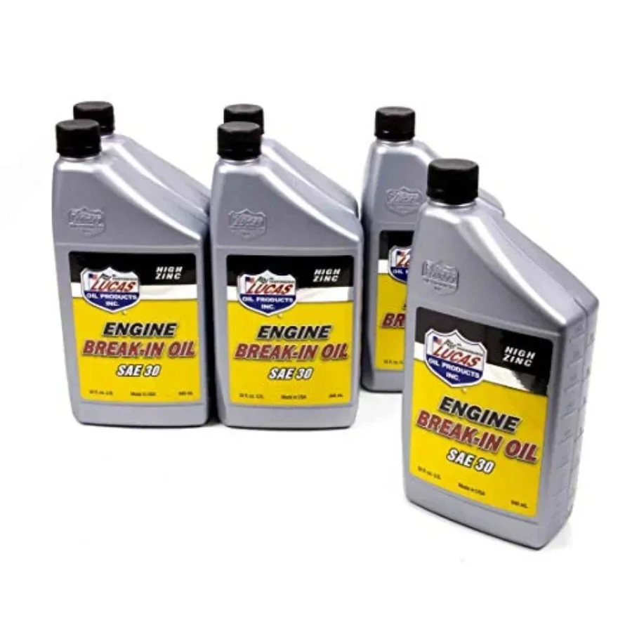 

Engine Break-In Oil for automotive applications, mineral-based, amber, provides superior wear protection during initial engine