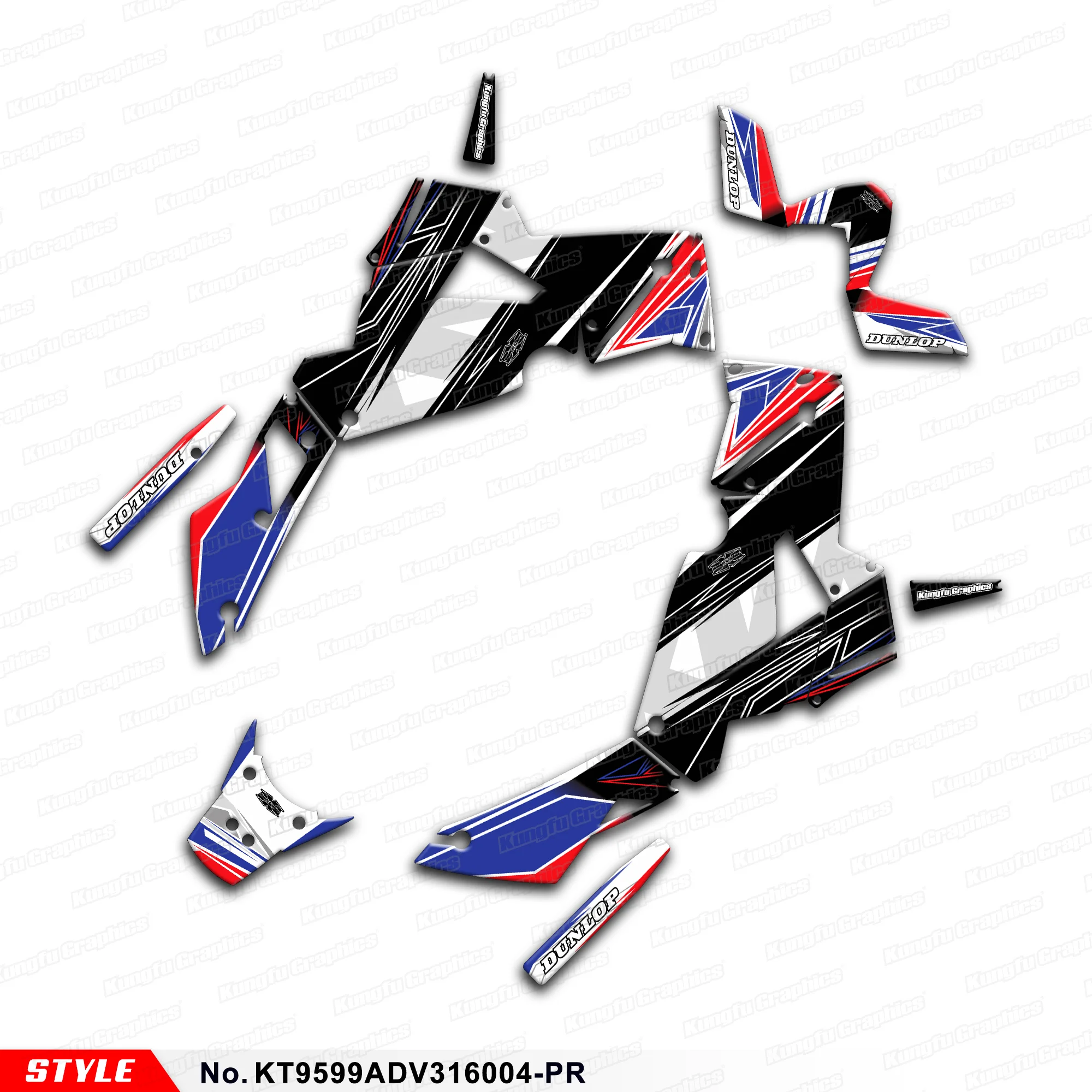 

Aftermarket Complete Graphics Race Sticker PVC Wrap Kit for KTM 950 990 Adventure 2003 to 2016, Style No.KT9599ADV316004-PR