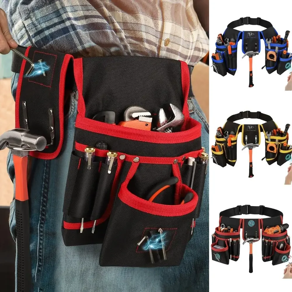 professional-26-pockets-magnetic-tool-belt-heavy-duty-detachable-magnet-pouch-oxford-fabric-adjustable-tool-pouch-construction