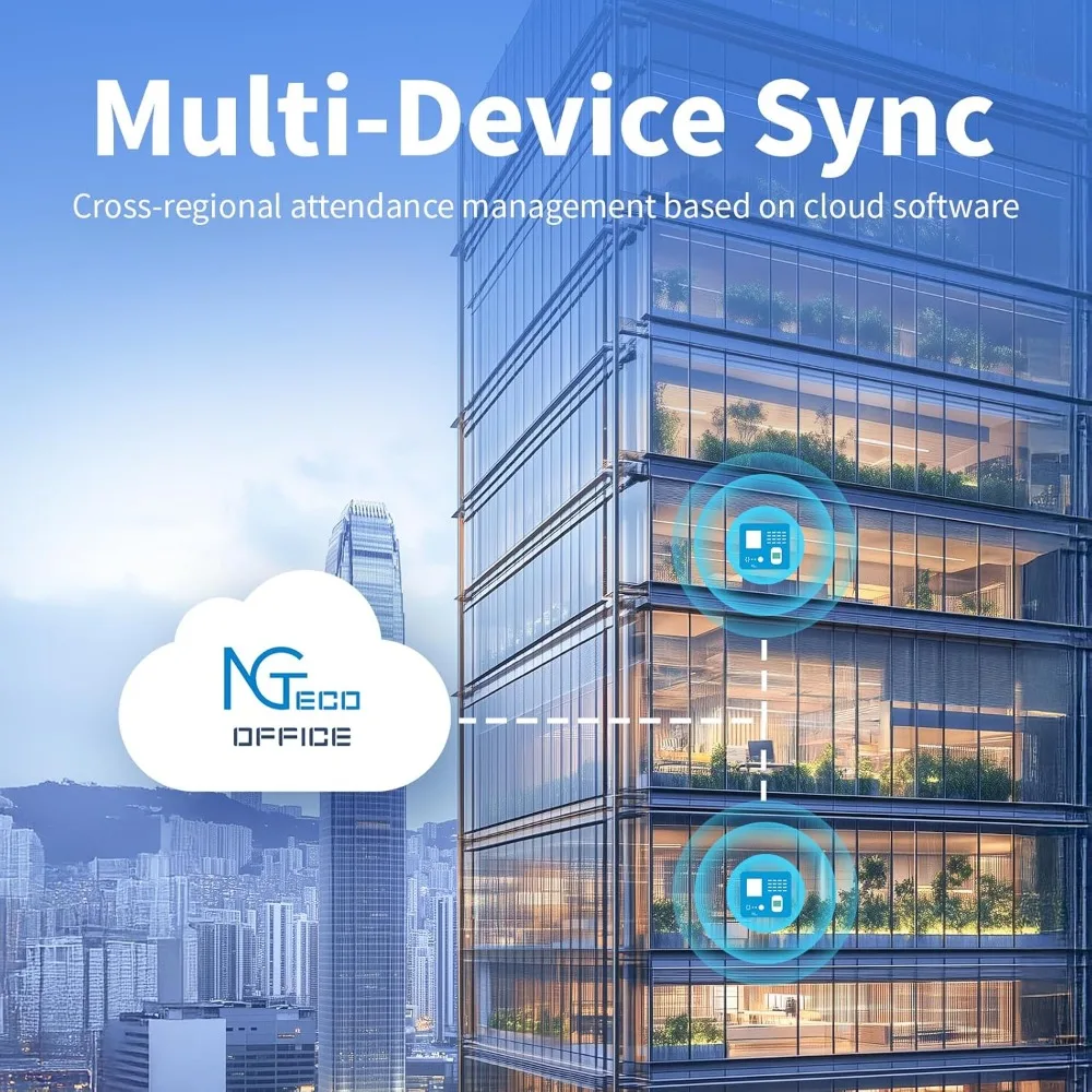 Cloud Time Clock,Upgraded TC1 Remote Control 2.4GHz WiFi Time Card Machine for Small Business with Software &App for iOS/Android