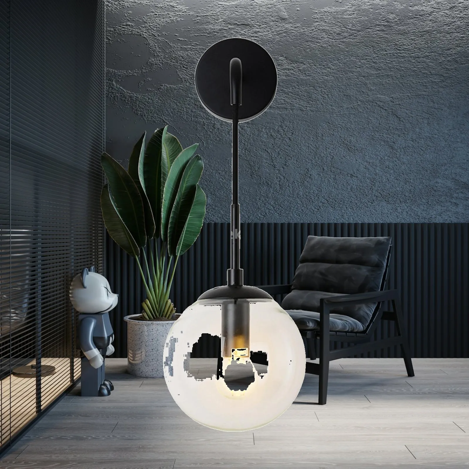 Post-Modern Glass Ball Wall Lamp Wall Sconce for Corridor Hallway Living Room Bedroom Beside