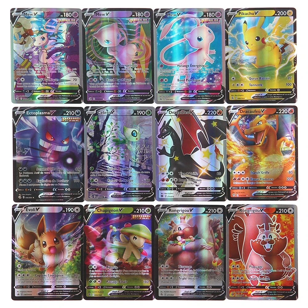 New Pokemons Card GX EX VMAX V MEGA TRAINER ENERGY Pikachu Shining Game Rare Collection Battle Trade Cards Children Toy Gift