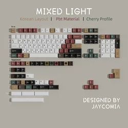 Korean PBT Cherry Keycaps Mixed Light ISO/ANSI Layout 7u/Alice Space Bars Dye Sub Big Set Key Caps From JCM For Wooting 75 A75