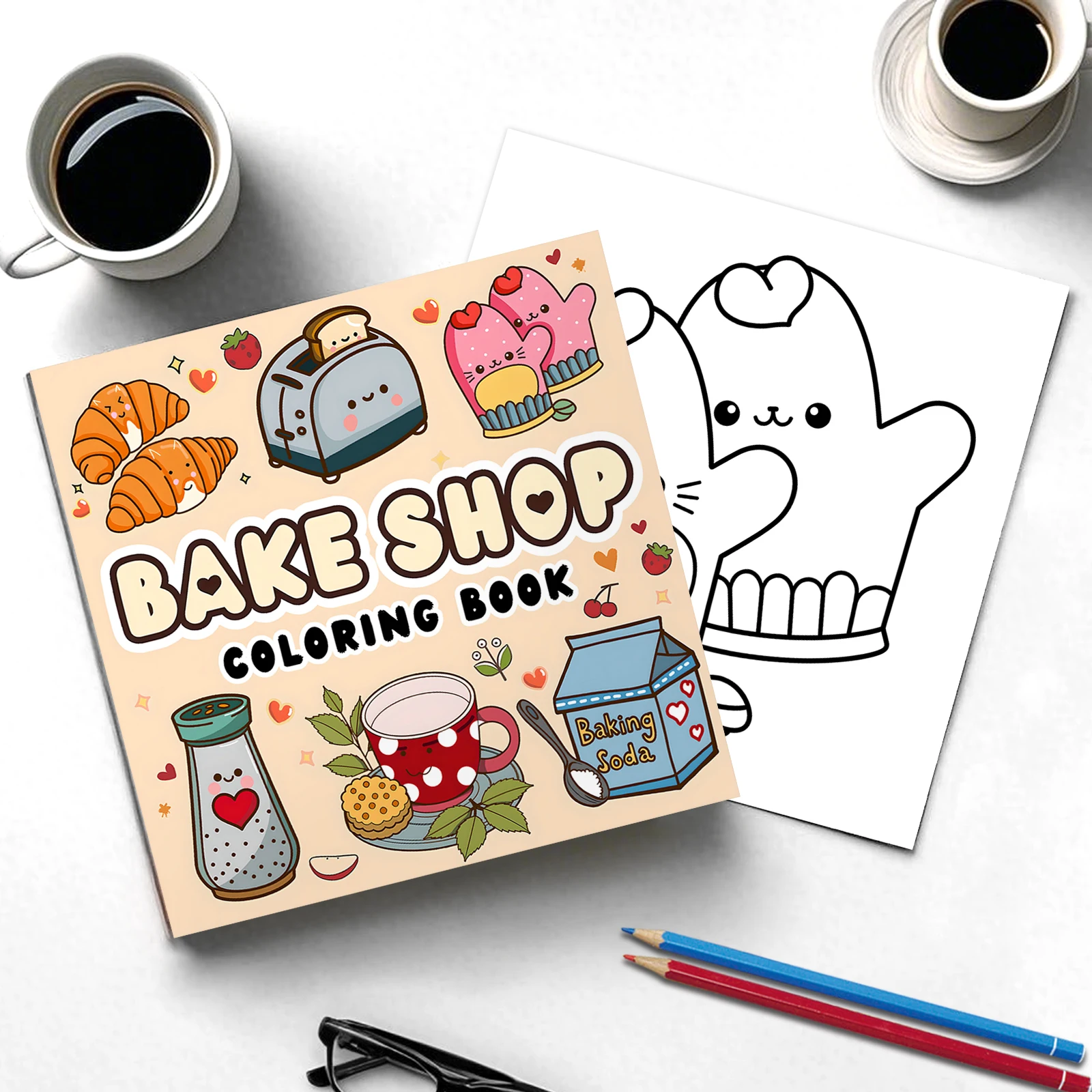BAKE SHOP Coloring Book for Adults And Teens Featuring Cute Drawing Book Bold-easy Patterns Perfect Gift for Party and Birthday