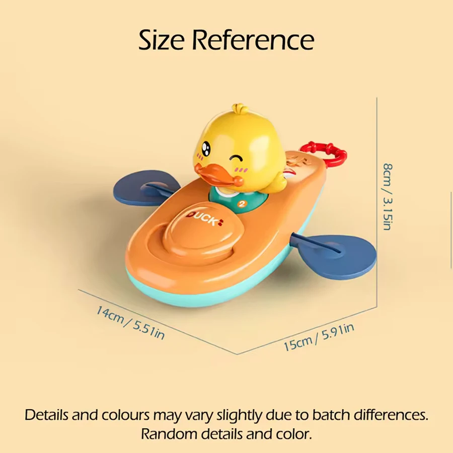 قطعة واحدة - لعبة حمام البطة الصفراء الصغيرة، قوارب الكاياك الأوتوماتيكية، لعبة حمام السباحة خالية من مادة BPA للأطفال الصغار، هدية استحمام الطفل بدون بطاريات Ne #6