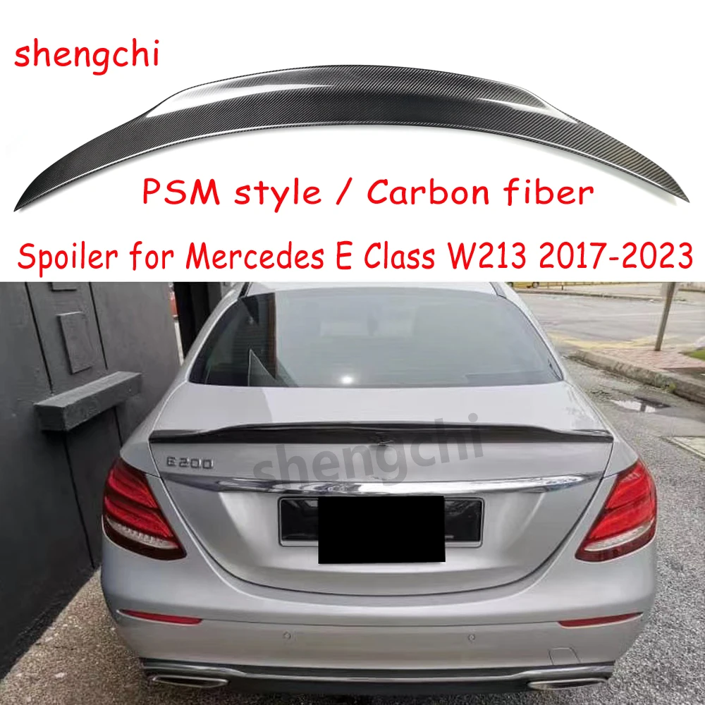 

W213 PSM Style Carbon Fiber Задний спойлер багажника Крыло для Mercedes Benz E Class W213 E200 E300 E350 E400 E550 Спойлер 2017-2023