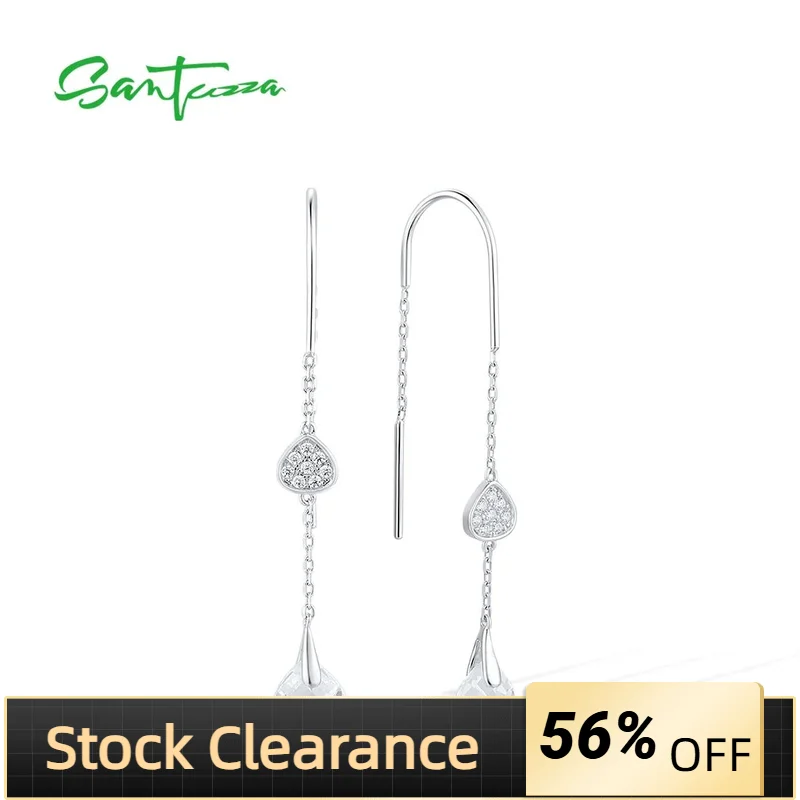 

Женские Ювелирные украшения SANTUZZA, с белыми фианитами, 925, висячие серьги из серебра 925 пробы