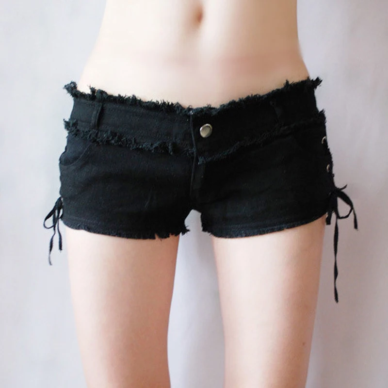 Phụ Nữ Tua Rua Thấp Tăng Eo Hot Ngắn Gợi Cảm Denim Chiến Lợi Phẩm Gợi Cảm Quần Short Jean Dễ Thương Micro Mini Ngắn Câu Lạc Bộ Khi Mặc