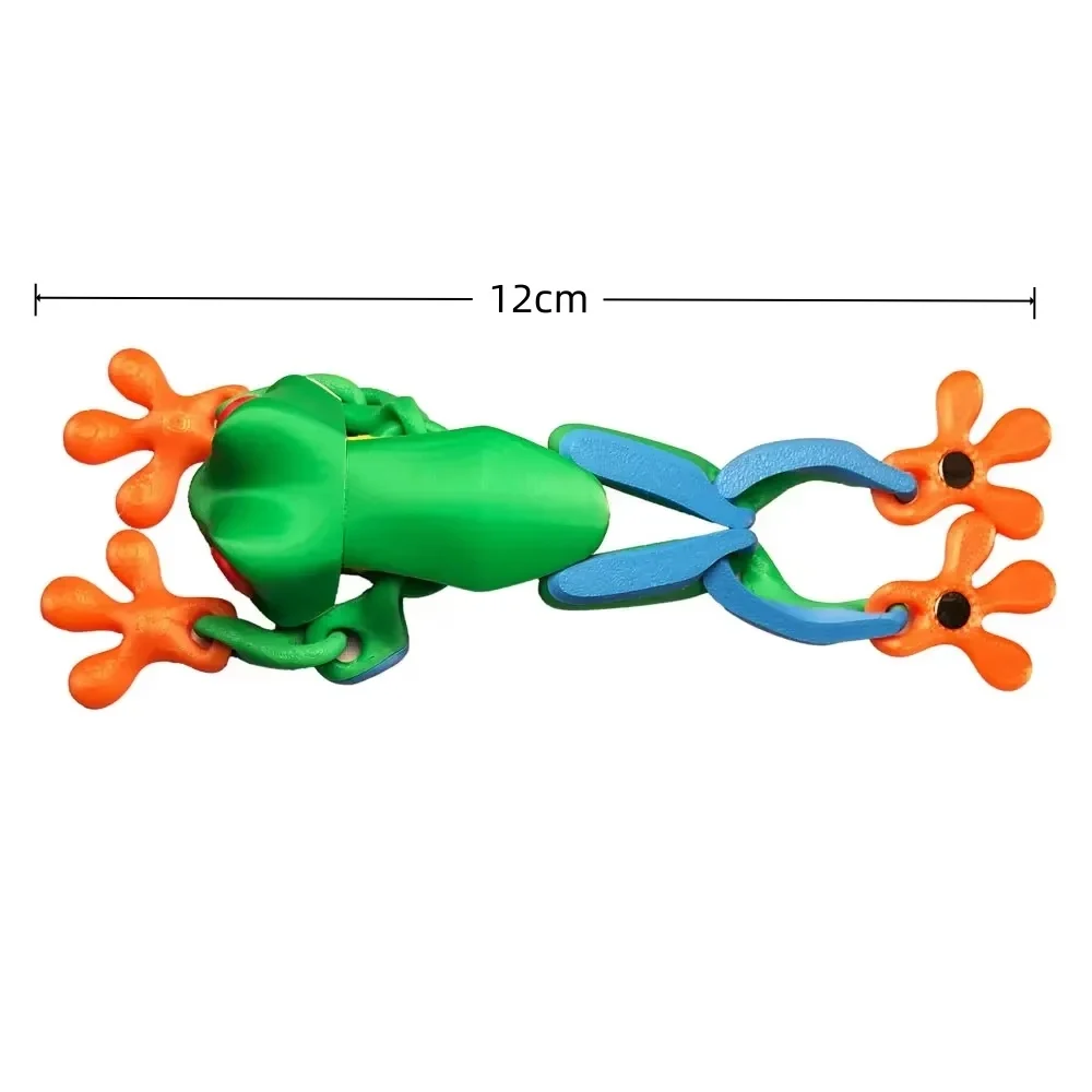 Simulation 3D Printing Toy Tree Frog Joint Movable Frog Kitchen Home Decoration Toy Refrigerator Magnetic Attraction