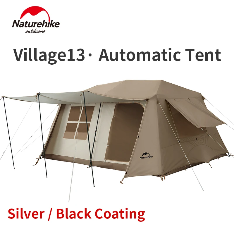 Naturehike Village 13㎡ Automatic Tent Ridge Quick Open Outdoor Camping One-touch Tent Rainproof Family Travel Large Sunscreen