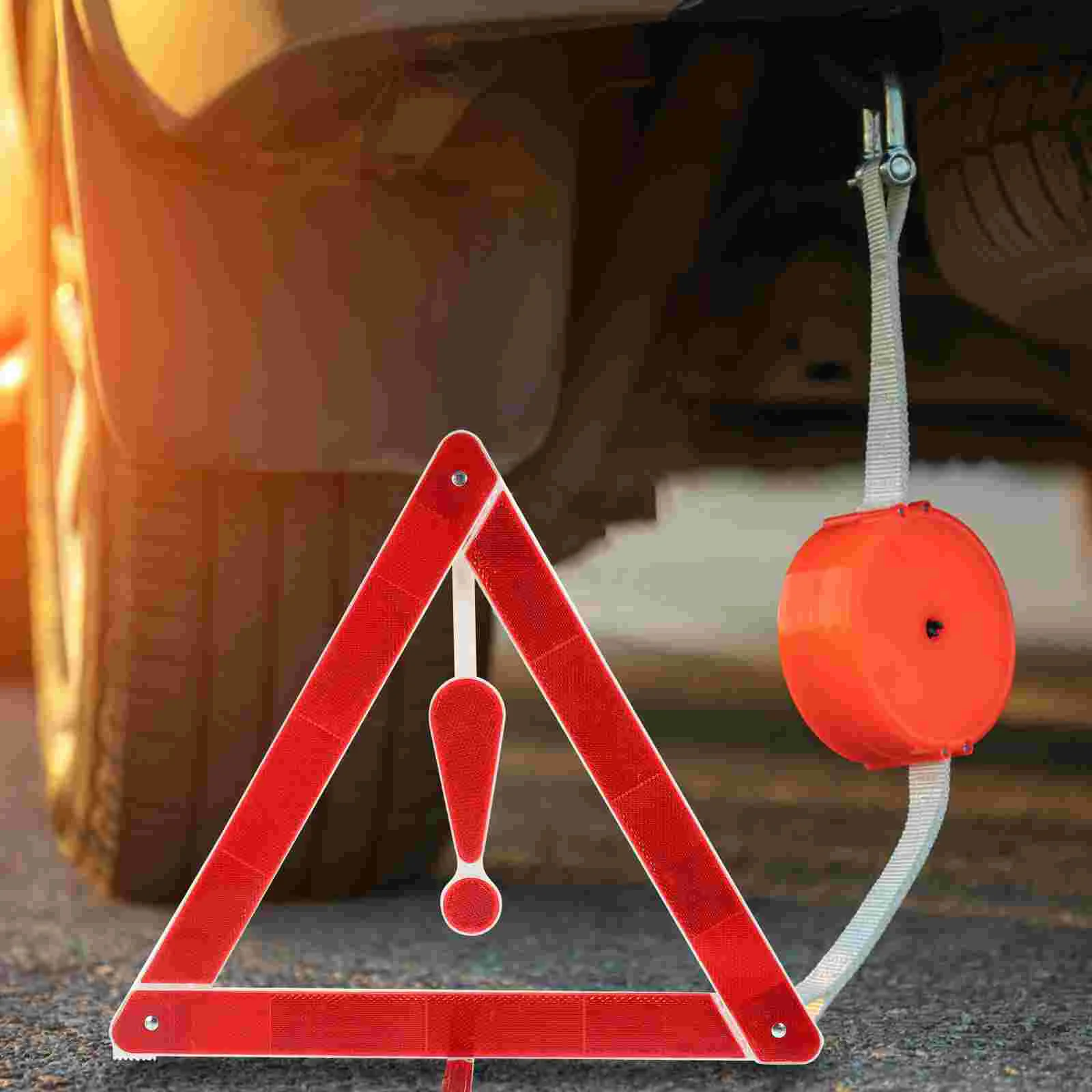 2 Pcs Slow Moving Vehicle Triangle Warning Sign Car Road Plastic