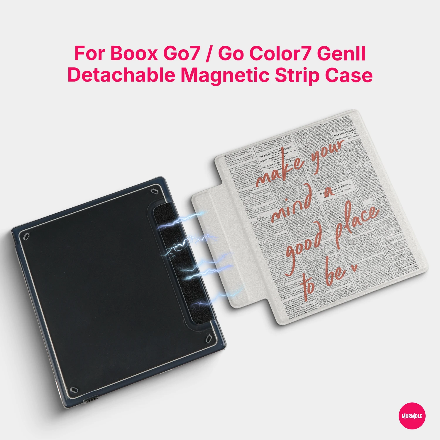 Murmole Vintage Newspaper Case Cover suit for ONYX Boox Go7 Go Color7 GenII Go Color7 Leaf3 Leaf3c 7