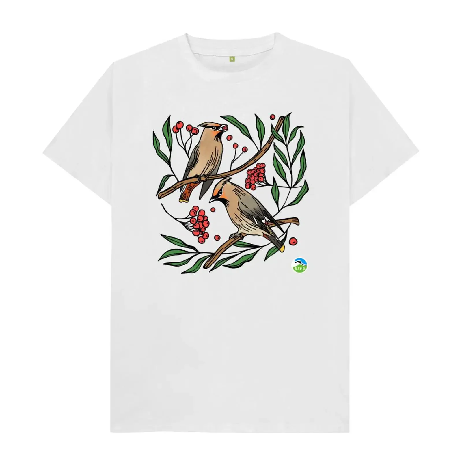 Camiseta White Waxwing vintage lavada, ligeiramente respirável, roupas de designer, moda gráfica, streetwear unissex estiloso e macio