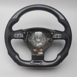 Purple Real Carbon Fiber Steering Wheel with Leather for VW Volkswagen Jetta Mk5 Golf 5 GTI R32 EOS Passat B6 Bora Caddy