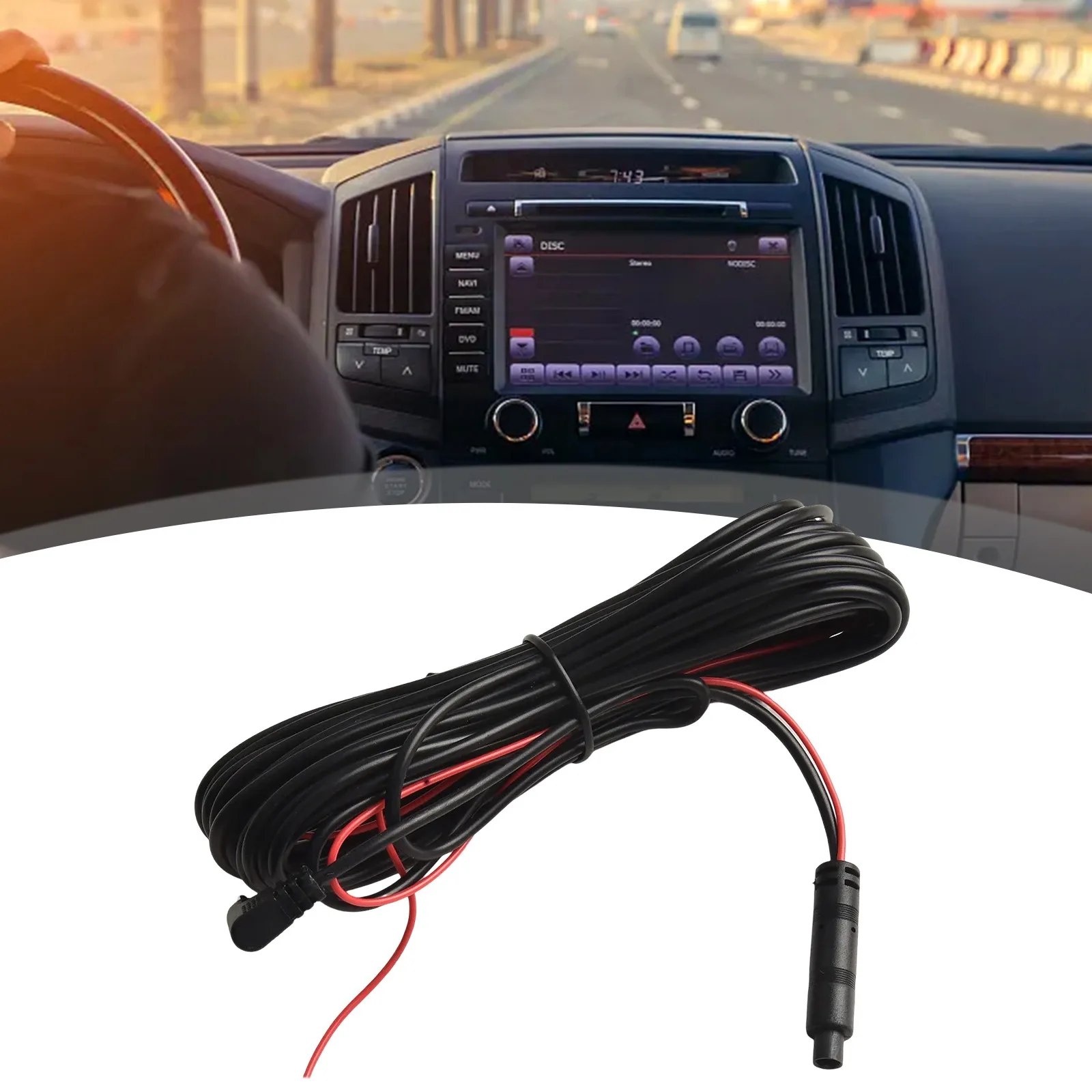 10 Meter 4 Pin AV Extension Cable for Dash Cam Rearview Mirror Recorder Supporting Front and Rear Dual Recording Reversing Mode