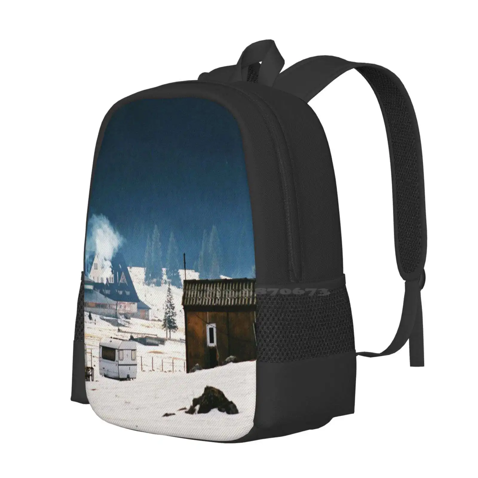 Winter Fairy Tale Hot Sale Schoolbag Backpack Fashion Bags Winter Fairy Tale Mountains Adventure Into The Wild Trees Caravan