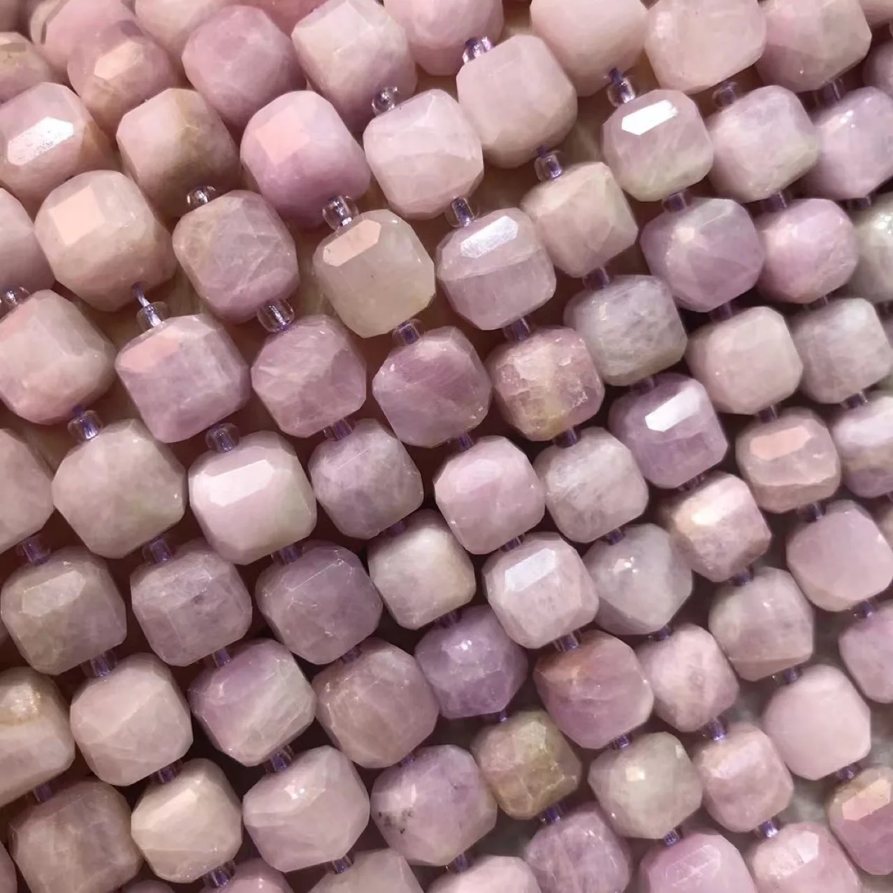 

KUNZITE PURPLE square faceted 8/10mm for DIY jewelry 38cm making loose beads FPPJ wholesale beads nature