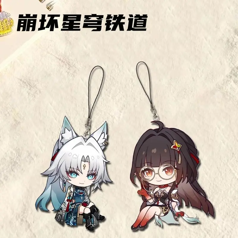 Honkai: Star Rail Lingsha Feixiao Anime Cosplay Acrylic Keychain Keyring Lolita Pendant Student Backpack Decoratio Gift