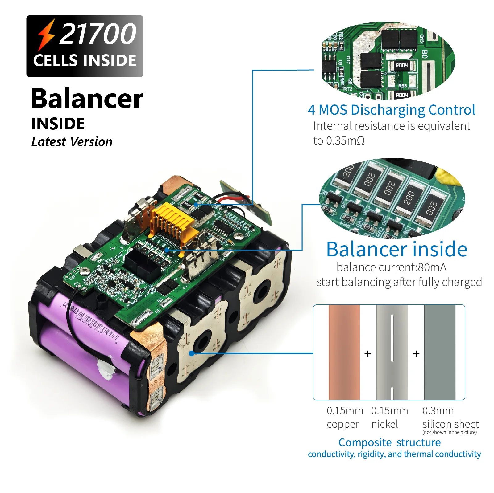 TPCELL Upgraded 8AH/10AH For MKT 18V 21700 Battery Power Tools Li-ion