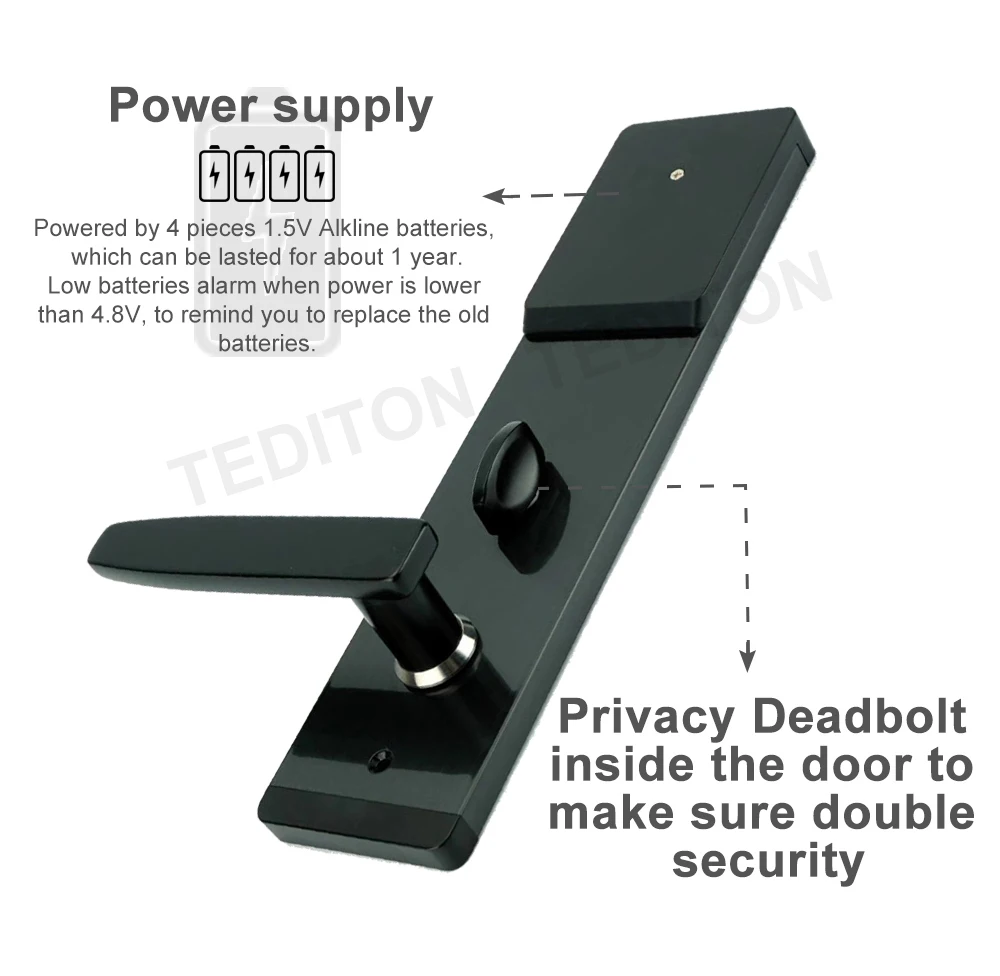 Cerradura electrónica de seguridad para el hogar, cerradura inteligente con pantalla táctil, teclado de código Digital, aplicación TTlock, Hotel y