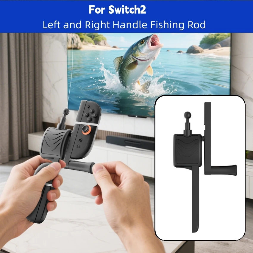 

For Switch2 NS2 Handle Motion-Sensing Game Fishing Rod Left and Right Controllers Fishing Rod HBS-2837 Game Accessories
