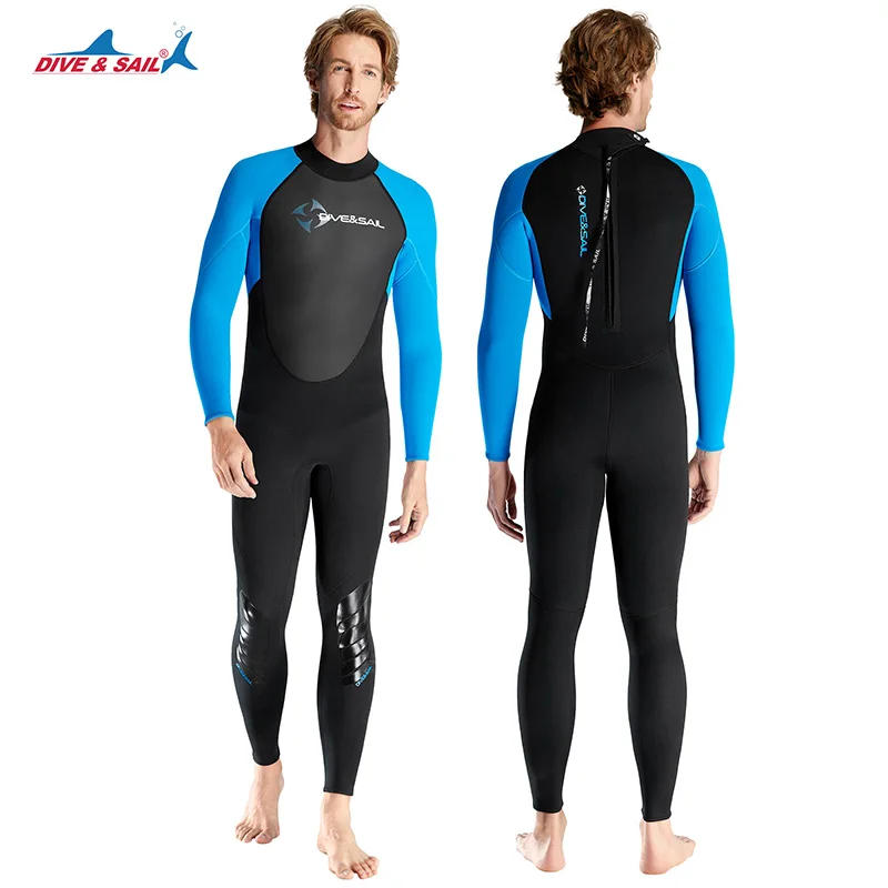 

Ultra Stretch 3mm Neoprene Wetsuit, Back Zip Full Body Diving Suit, One Piece for Men-Snorkeling, Scuba Diving Swimming, Surfing