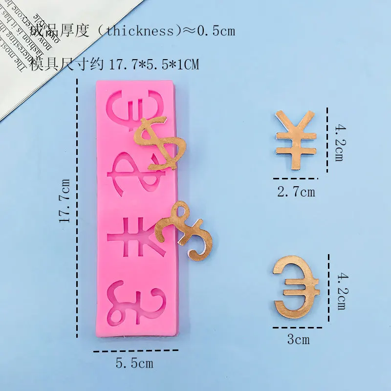 التايلاندية باهت الدولار رمز سيليكون شكل دولار المال تسجيل ل فندان الشوكولاته قالب الكعكة أدوات الديكور USD قالب الكعكة لتقوم بها بنفسك الراتنج الفن #4