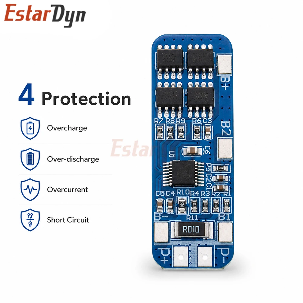 Estardyn 3S 12V 10A Li-ion BMS Protection Board 10.8/11.1/12.6V for 18650 Battery Pack Overcharge Short Circuit Protection