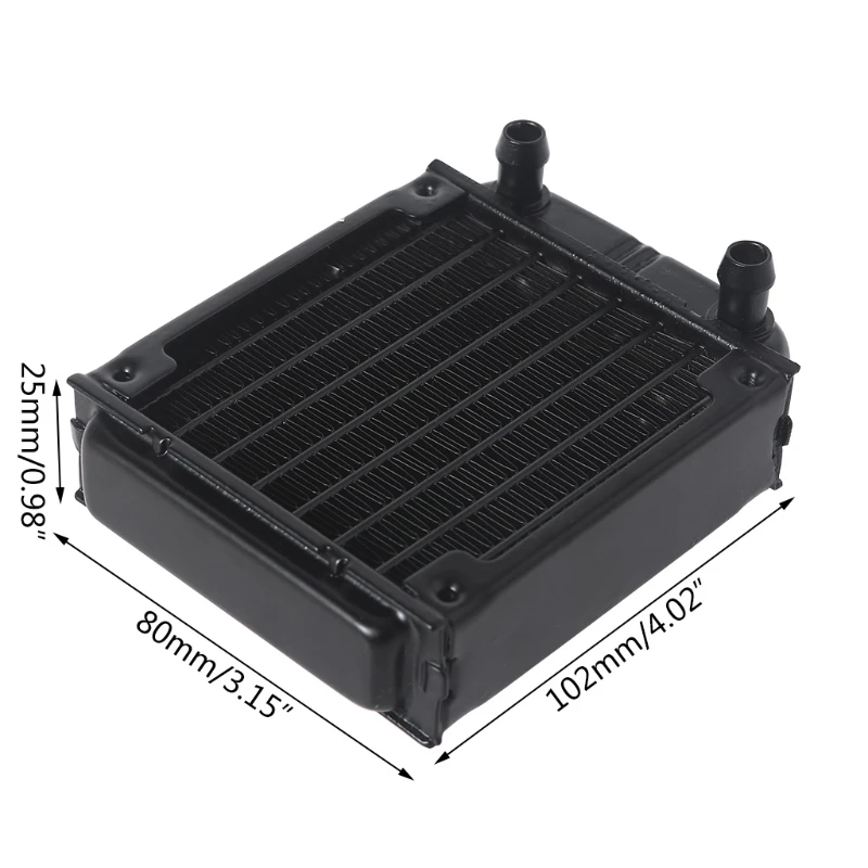 Radiador de água para computador, 80mm, 10 tubos, g1/4, rosca fêmea, dissipação de calor para computador, pc, cpu, sistema de resfriamento de água