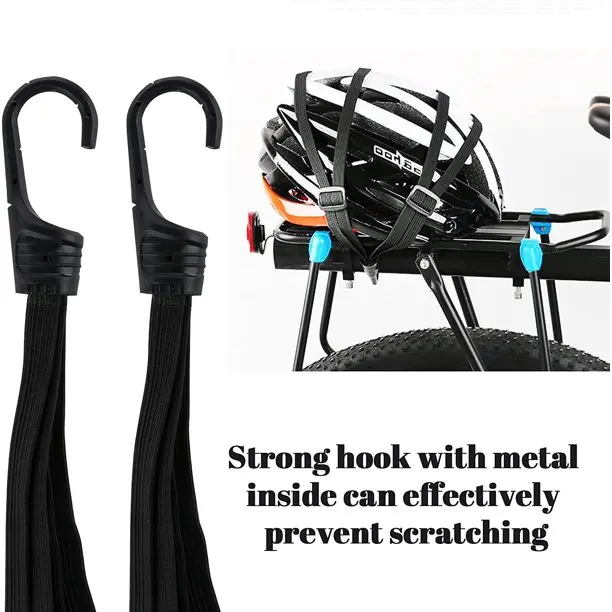 

Luggage Straps with Double Hooks Retractable Luggage Strap Elastic Tie-Downs for Bike Motorcycle Helmet Luggage (60-90cm)