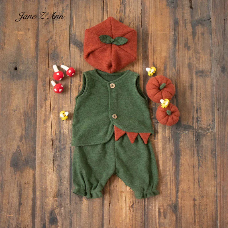 

Pumpkin set cute style boys girls baby halloween costume hat clothes pumpkins newborn photography props