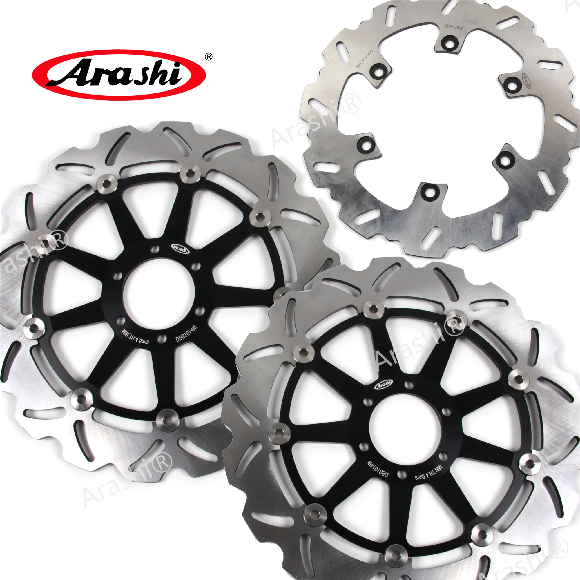 ARASHI CNC Full Floating Front Rear Brake Rotors Disc Disk Plate For YAMAHA FZR1000 EXUP 1990 1991 1992 1993 1994 1995 FZR 1000