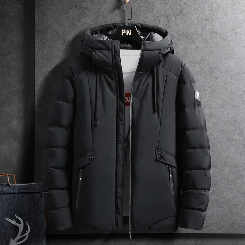 2022 Men's High-quality Winter Clothes New Casual Hooded Thick Cotton Down Jacket