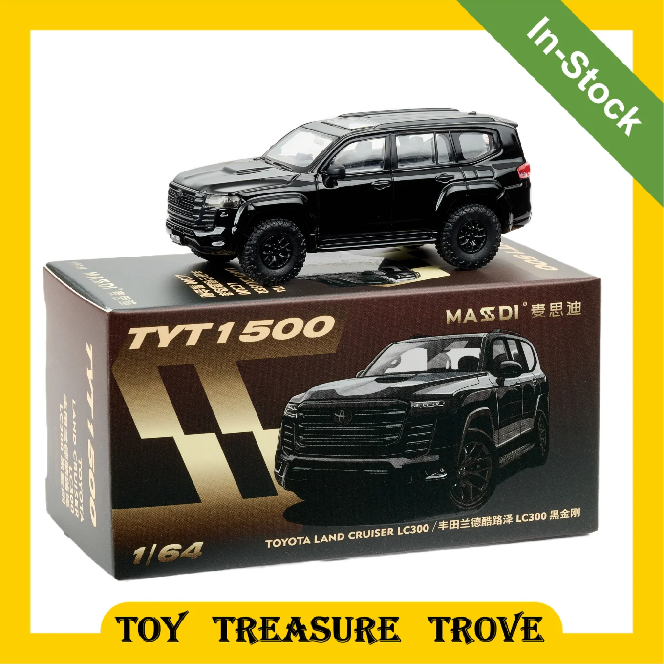 [IN STOCK] MASSDI 1:64 Toyota Land Cruiser Black Alloy Miniature Diecast Model Car Model Custom Toys Kids Giif