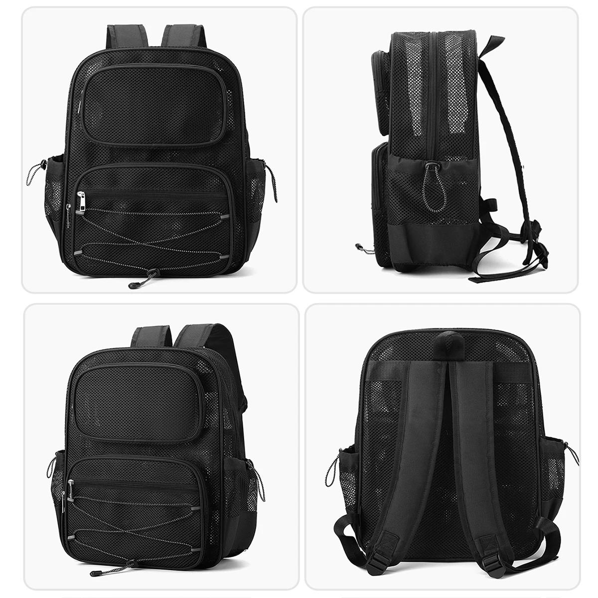 Japanese-Style Niche Transparent Backpack, Personalized School Bag, Mesh Backpack, Solid Color Trendy Bag, High-End and Stylish 2026 New Model for Students