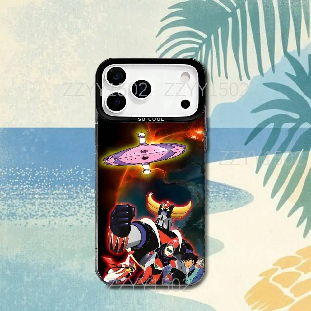 UFO G-Goldorak Robot  Phone Case For iPhone 17,16,15,14,13,12,X,8,Pro,Max,Plus,SE4,Air,Mini HD Black IMD Matte