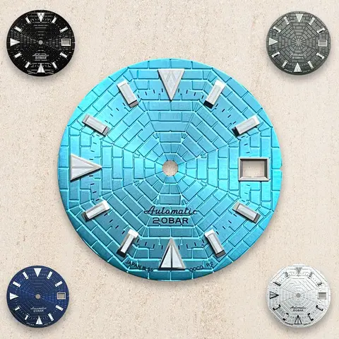 28.5 मिमी डायल S लोगो NH35/NH36/4R/7S ऑटोमैटिक मूवमेंट के लिए हरे रंग की चमकदार घड़ी संशोधन सहायक उपकरण 10 best sales सेको लोगो - №4