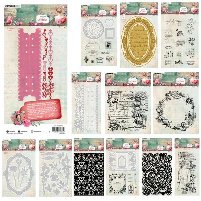 Invio di te Amore Romantico Bella Nuova Hot Lady Fiore Metallo Fustelle Francobolli Scrapbooking Stencil Album fotografico Carta Carta fai da te